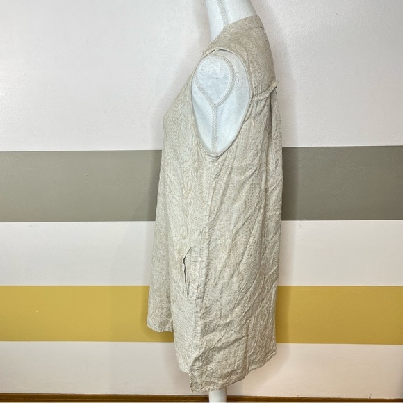 2/$25 Cloth & Stone Linen Tencel Snakeskin Boho Beach Gypsy Coastal Slip Dress M - Picture 5 of 13